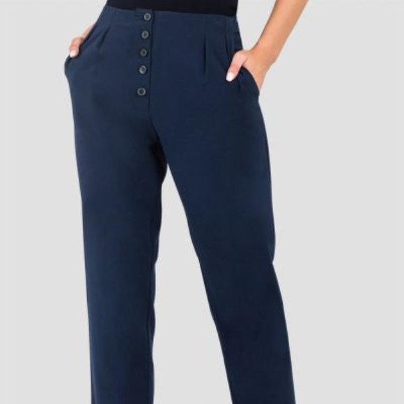 NWT Standards & Practices Midnight Blue Ankle Pants Size 16 - Picture 1 of 9